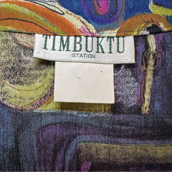 Women’s Graphic Print Sleeveless Button-up Shirt By Timbuktu Size Medium - Picture 3 of 6